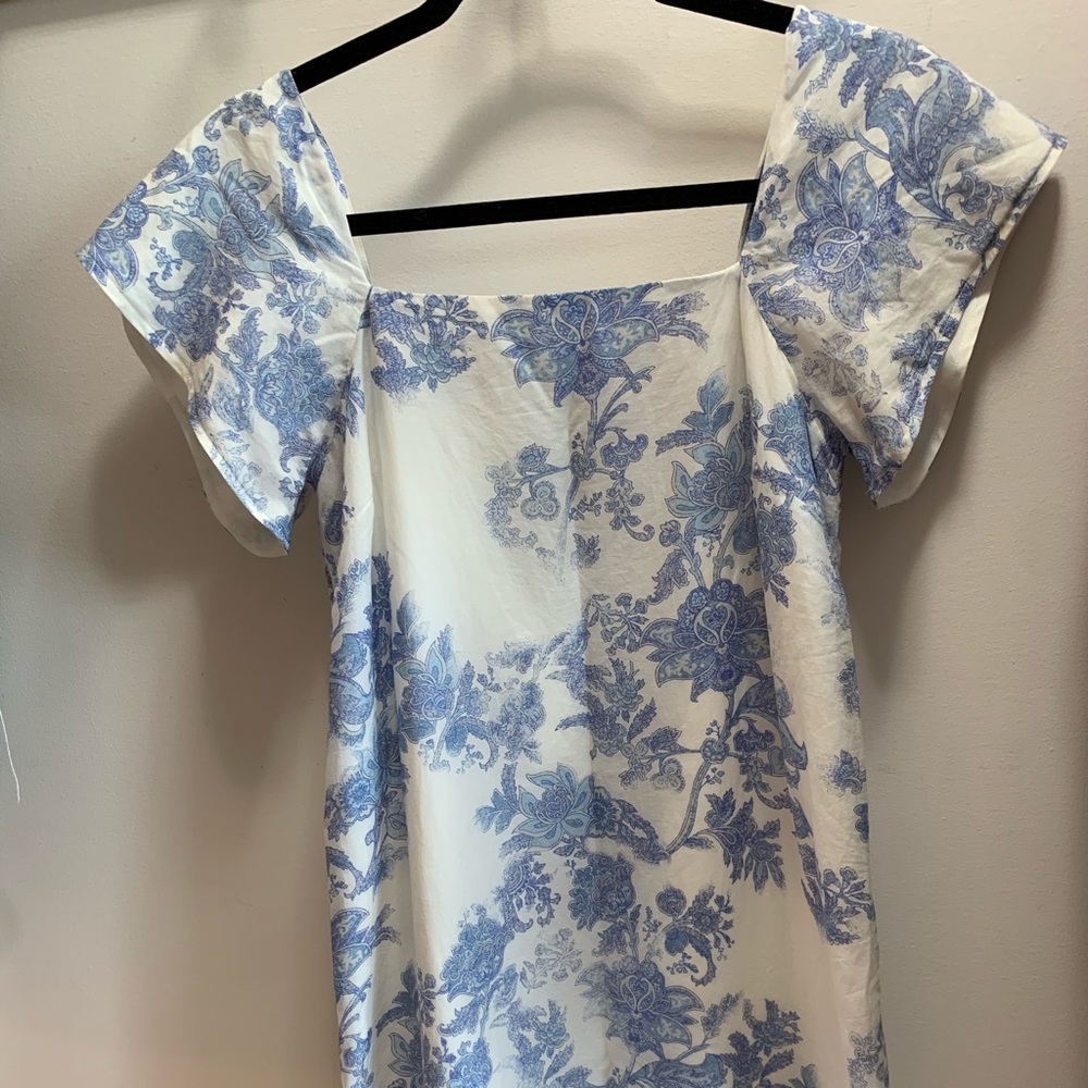 Square neck floral dress
